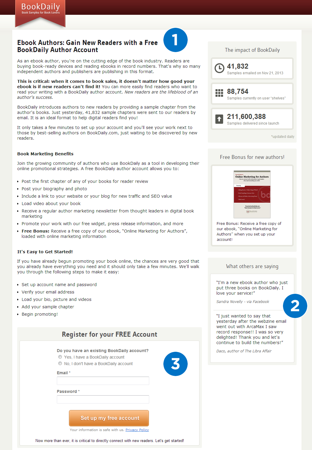 Book Daily Landing Page