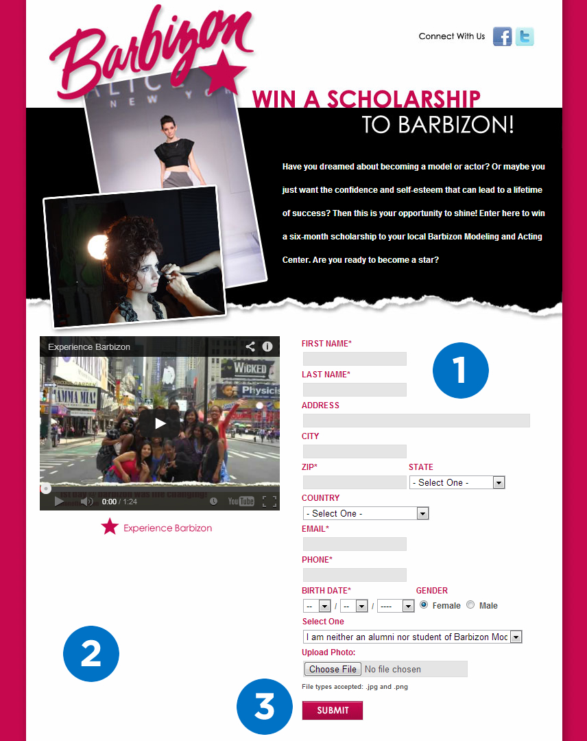 Barbizon Landing Page