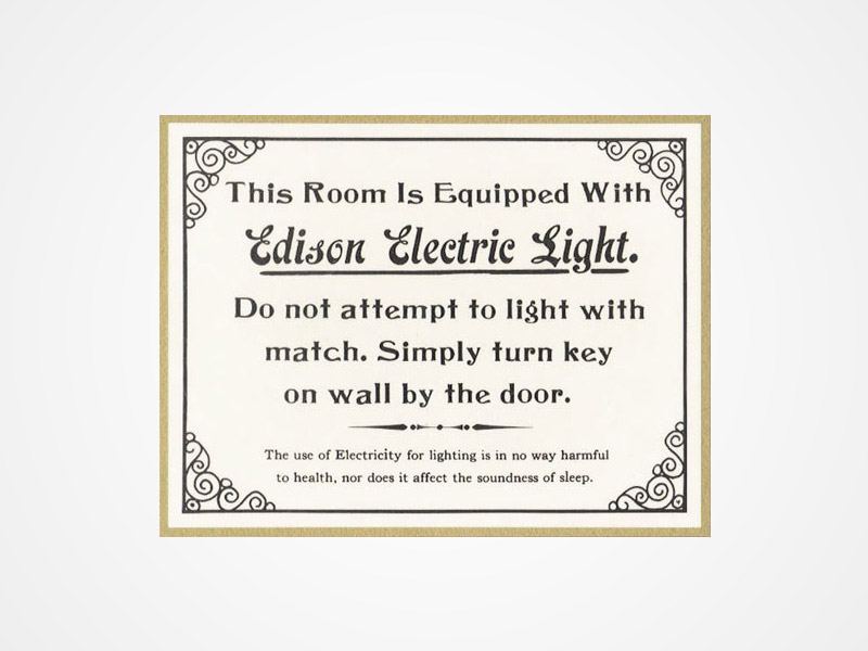 Vintage Edison Electric Light Sign