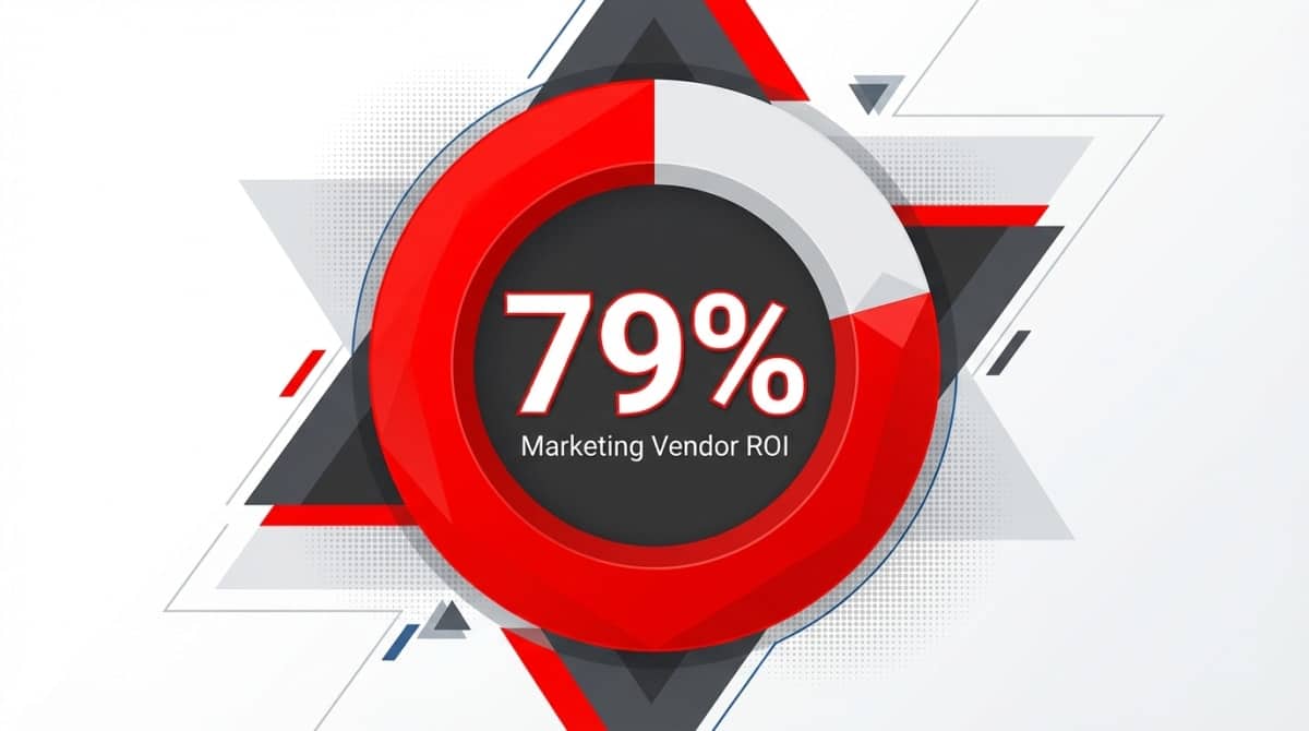 Infographic showing Treatment Executive Dissatisfaction with Marketing Vendor ROI Measurement: 79%