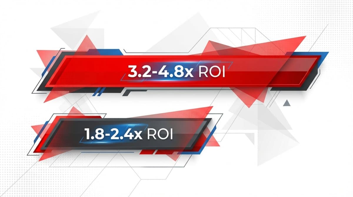 Infographic showing Alumni Program Budget Allocation vs. ROI: {'Top-quartile (4-7% budget)': '3.2-4.8x ROI', 'Median (1.5-2.5% budget)': '1.8-2.4x ROI'}x