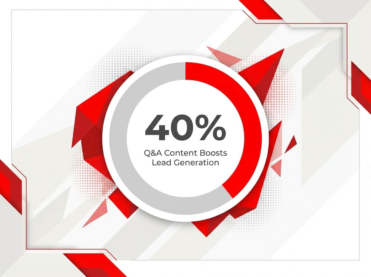 Infographic showing Lead Generation Uplift from Q&A Content: 40%