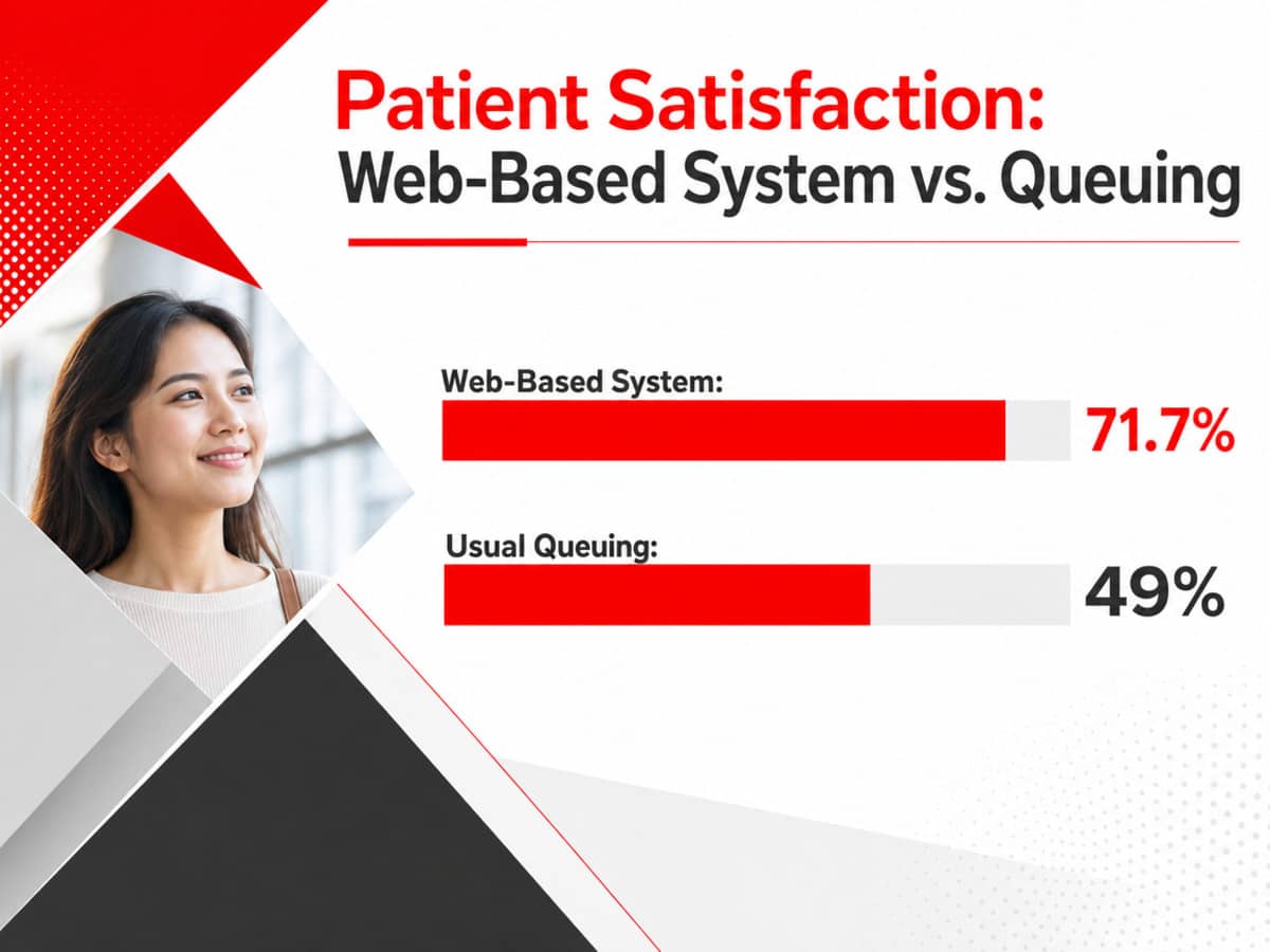 Chart showing Patient Satisfaction: Web-Based System vs. Queuing