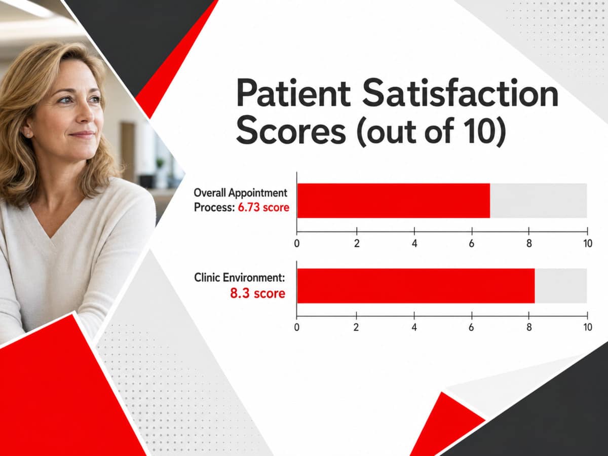 Chart showing Patient Satisfaction Scores (out of 10)